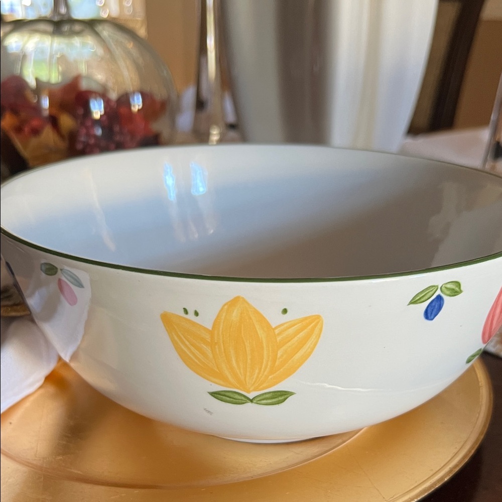 Johnson Brothers Floral Bowl - White with Yellow and Pink Accents